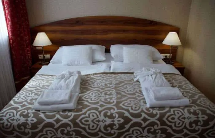 Close-up of high-thread-count cotton bed sheet material