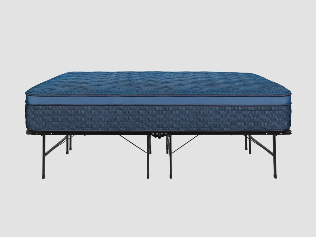 Solid foundation supporting a hybrid mattress