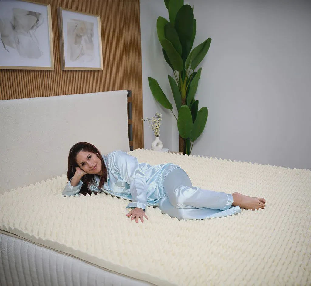 Egg-crate memory foam mattress topper close-up