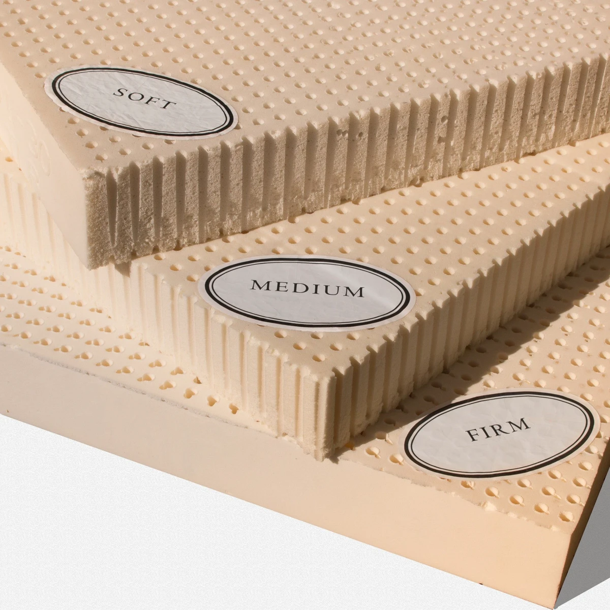 Latex Mattress Factory soft, medium, and firm comfort layers