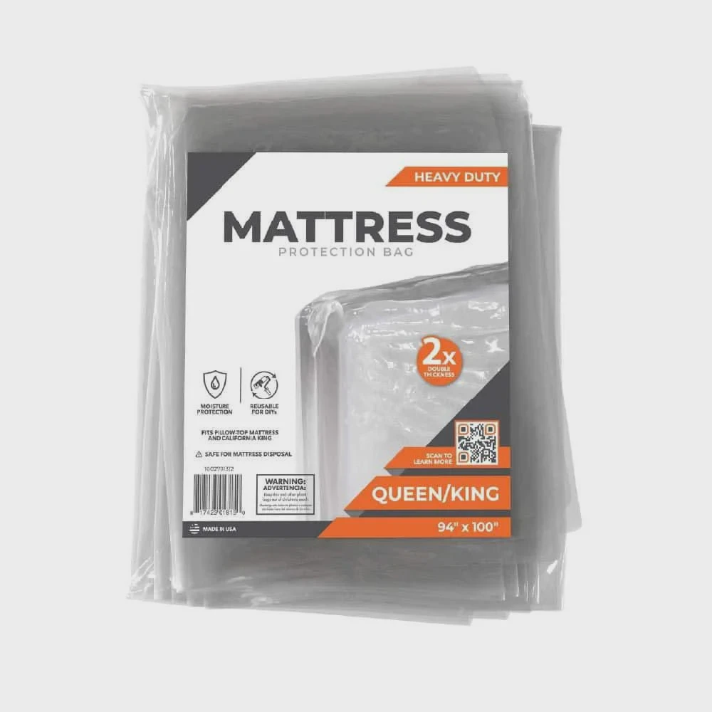 Heavy-duty plastic mattress disposal bag