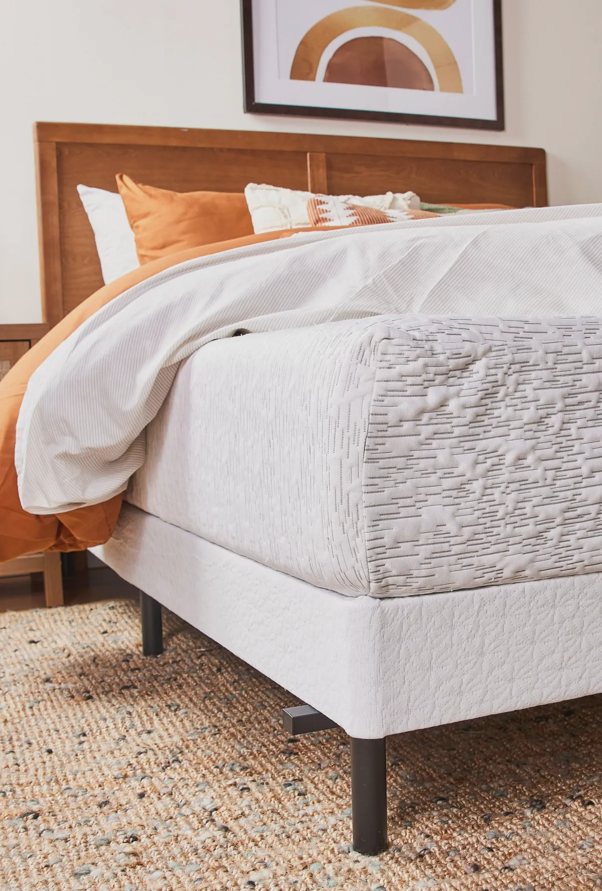 Standard-profile box spring under a mattress