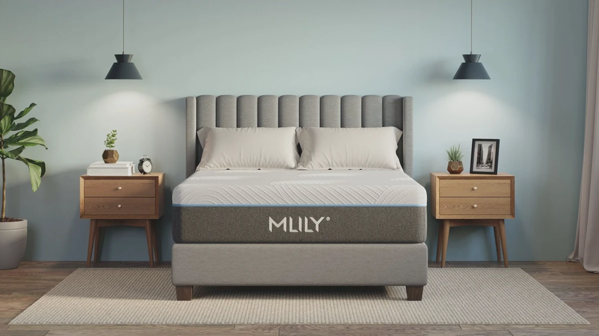 MLILY Fusion Luxe hybrid mattress angled view
