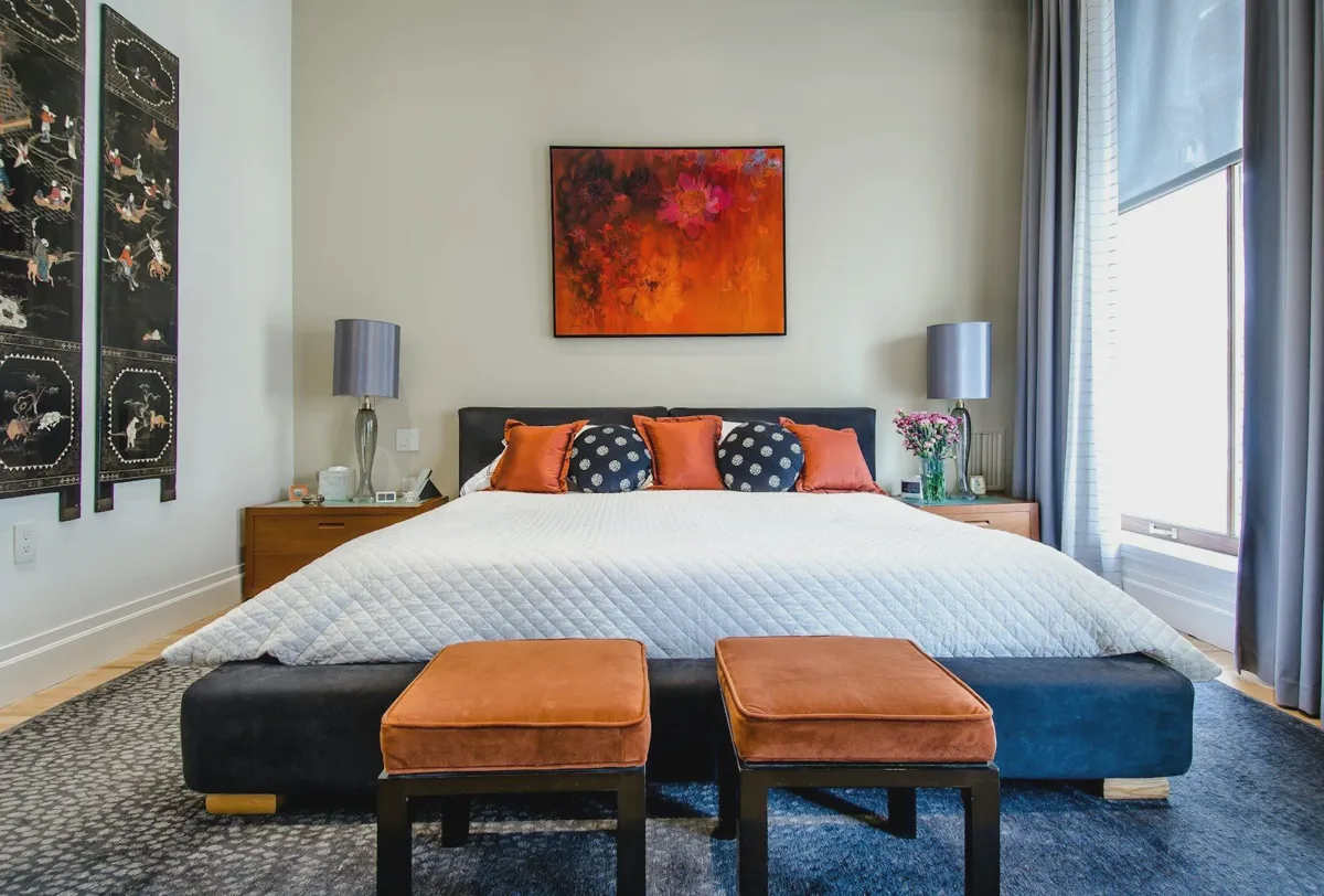 Low-profile platform bed showing where a bunkie board would sit