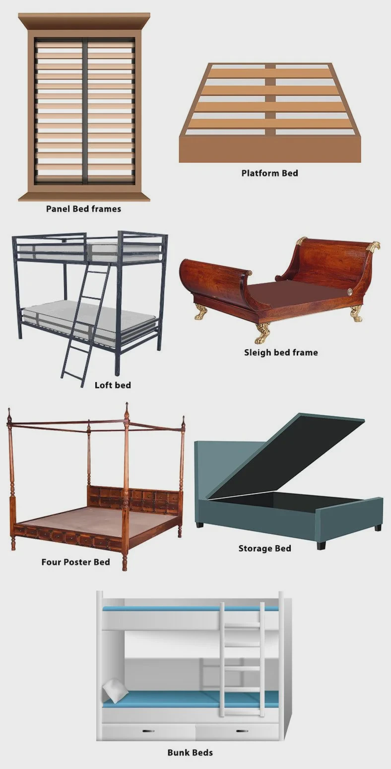 Modern platform bed frame with low-profile slatted base
