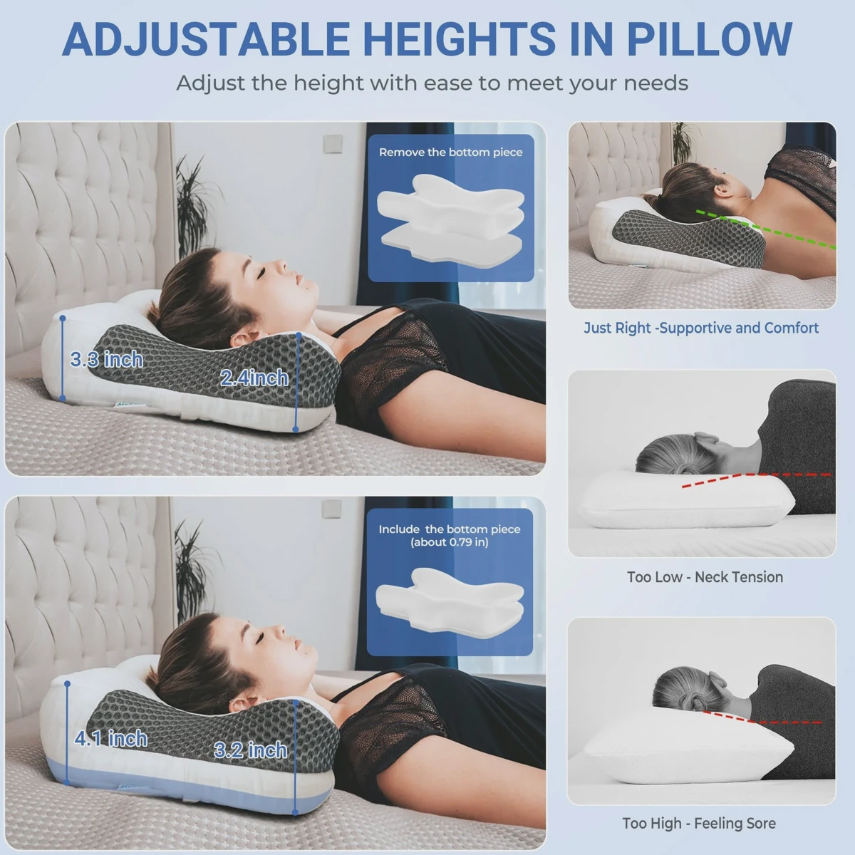 Memory foam contour pillow showing the dual-hump ergonomic shape