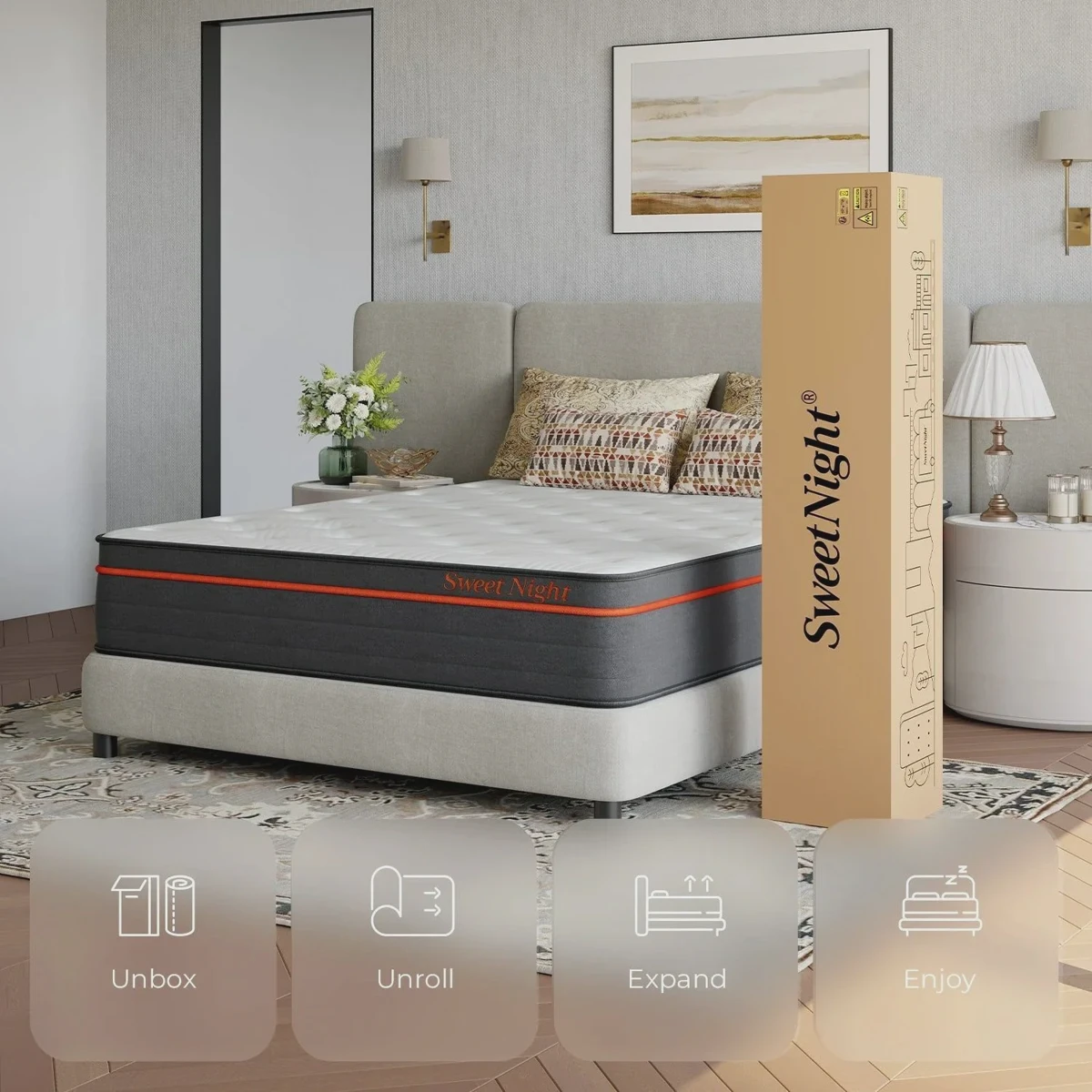 SweetNight Twilight hybrid mattress, the lineup's firm-leaning pick