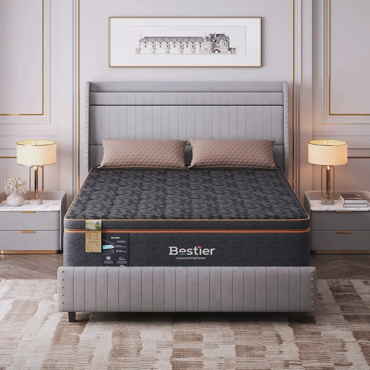 King-size mattress in a bedroom - the kind of large item Costco arranges pickup for on returns