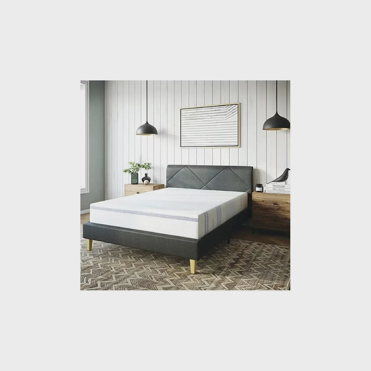Vibe 12-inch gel memory foam mattress side profile showing layer construction