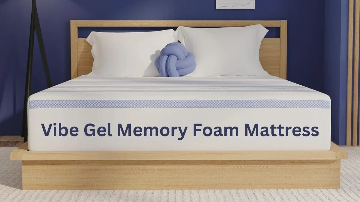 Vibe gel memory foam mattress lifestyle photo on a bed frame