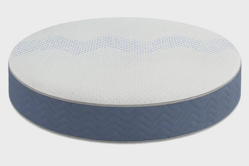 Hybrid round mattress with coil and foam construction