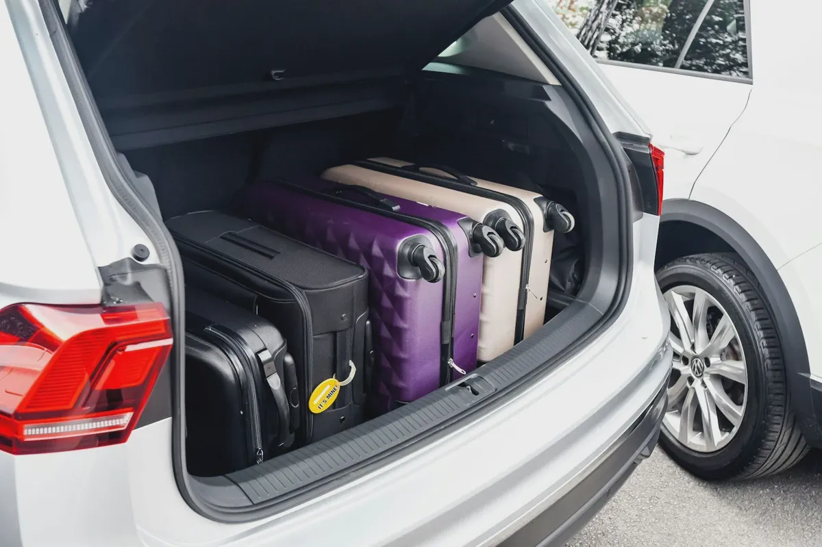 Wide interior view of an SUV cargo bay