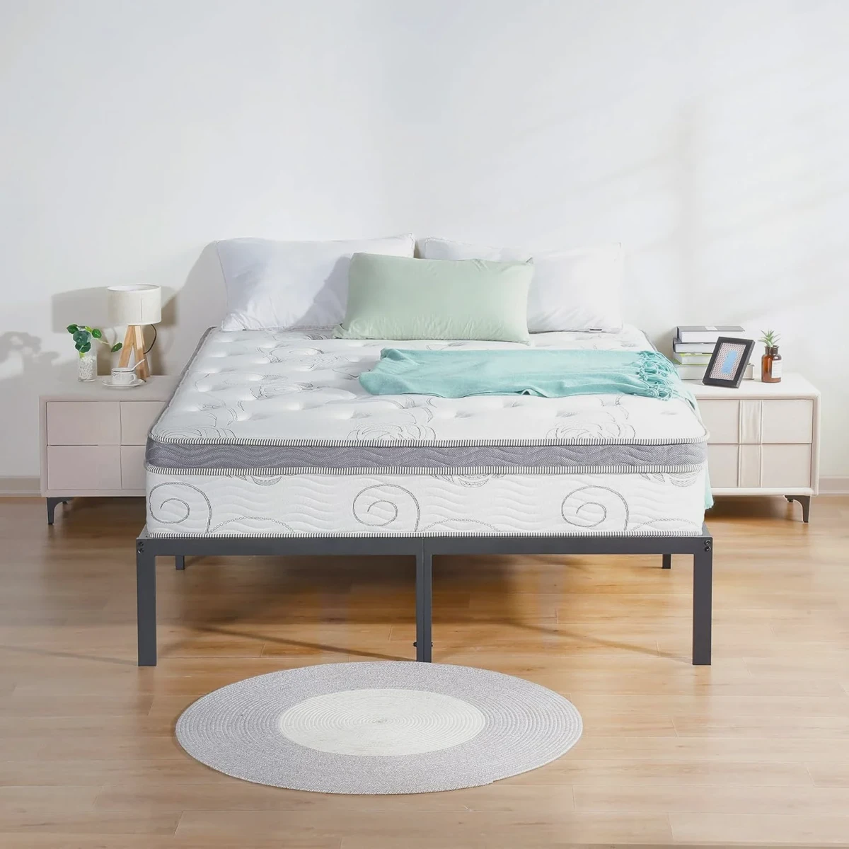 Olee Sleep Pegasus 12-inch Euro Box Top mattress showing the pillow-top loft and quilted cover