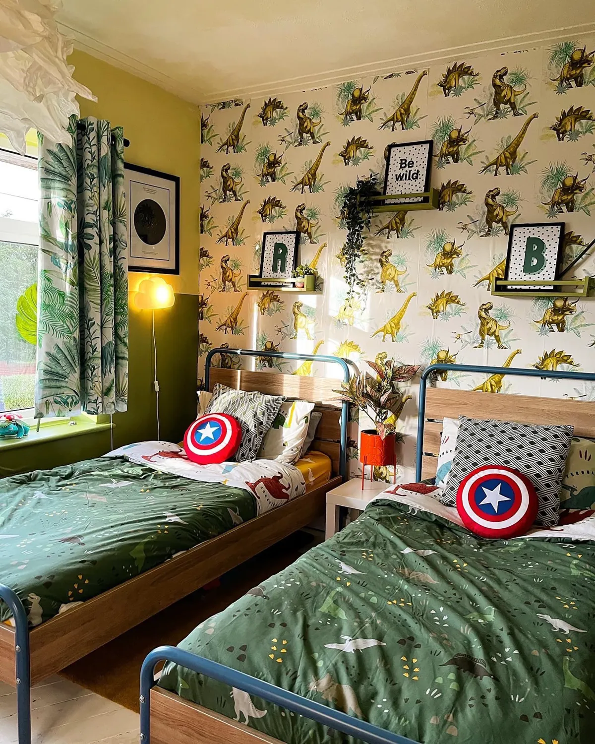 Twin bed in a compact bedroom layout