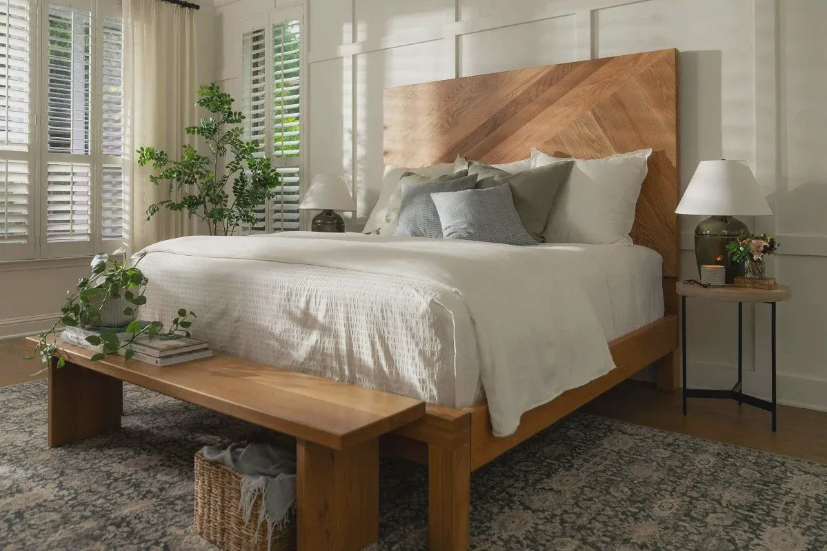 Twin XL mattress in a small bedroom