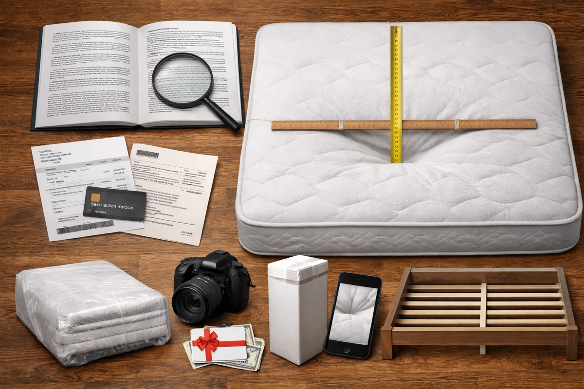 Step-by-step diagram of how to file a mattress warranty claim