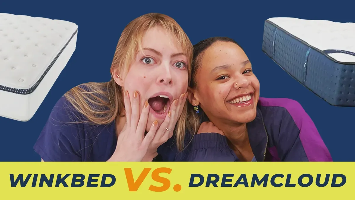 DreamCloud and WinkBed mattresses side by side for comparison
