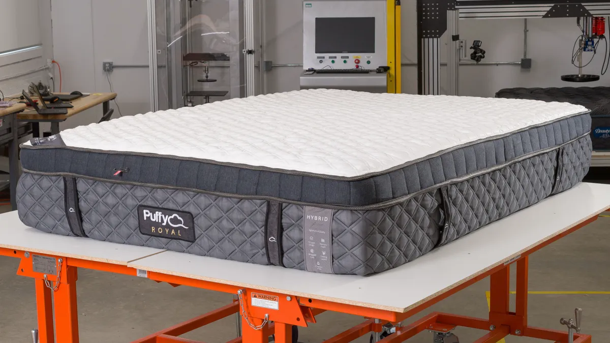 Puffy Royal Hybrid mattress in a bedroom setting