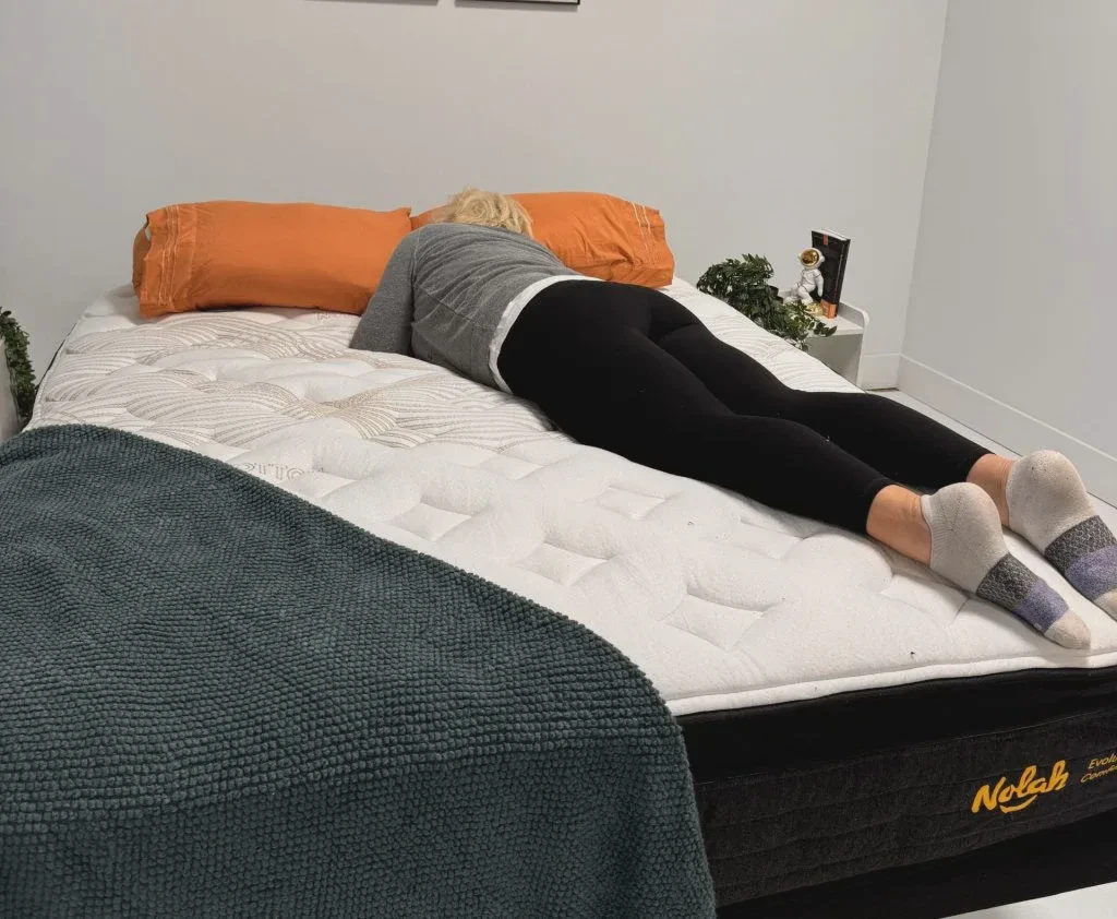 Nolah Evolution mattress stomach sleeping comfort test