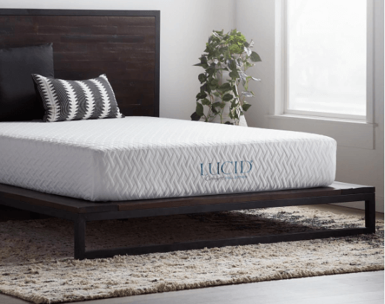 Lucid mattress features Gel memory foam, Latex, and Hybrid. 